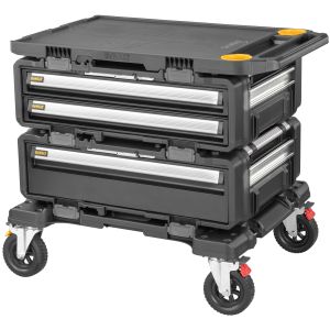 Модульная рабочая станция DEWALT TOUGHSYSTEM DXL DWST60520-1: 2 ящика для инструмента + рабочая поверхность, на колесной базе