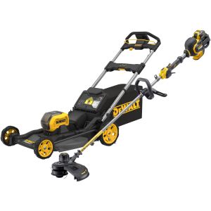Аккумуляторный набор садовой техники DEWALT, 54 В: газонокосилка DCMWSP550 + триммер DCM571, с АКБ 5 Ач и ЗУ