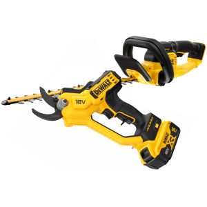 Аккумуляторный набор садовой техники DEWALT, 18 В: кусторез DCM563 + секатор DCMPP568, с АКБ 5 Ач и ЗУ