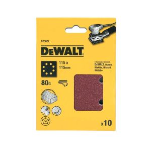 Шлифлисты перфорированные DEWALT DT3022, 115 x 115 мм, 80G, 10 шт.
