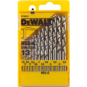 Набор сверл DEWALT DT5922 по металлу, 1.5-6.5 мм, 13 шт (DT5922-QZ)