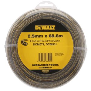 Леска для триммера DEWALT DT20652, витой квадрат, 2.5 мм, 68.6 м (DT20652-QZ)