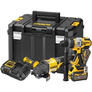 Набор DEWALT: аккумуляторная дрель-шуруповерт DCD999, 18 В и угловая шлифмашина DCG418, 54 В, c 2 АКБ 6 Ач и ЗУ, в кейсе TSTAK, DCK2016T2T
