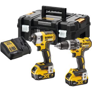 Аккумуляторный набор DEWALT DCK266M2T, 18 В: ударная дрель-шуруповерт DCD796 + шуруповерт DCF887, 2 АКБ 4 Ач и ЗУ, в кейсе TSTAK