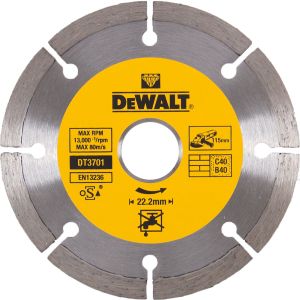 Алмазный круг сегментный универсальный DEWALT DT3701, 115 x 22.2 мм, h=7