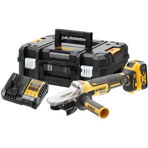 Аккумуляторная угловая шлифмашина DEWALT DCG405FP1T, 18 В, 125 мм, 9000 об/мин, с АКБ 5 Ач и ЗУ, в кейсе TSTAK (DCG405FP1NT-XJ)