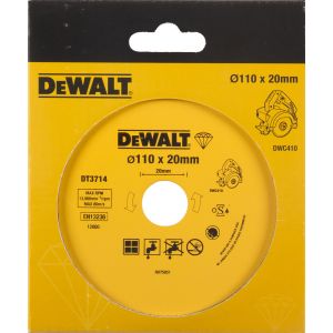 Алмазный круг сплошной по керамике DEWALT DT3714, для плиткореза DWC410, 110 x 20, h=5