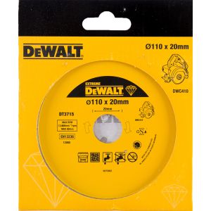 Алмазный круг сплошной по керамике DEWALT EXTREME DT3715, для плиткореза DWC410, 110 x 20, h=8