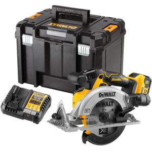 Аккумуляторная дисковая пила DEWALT DCS565P1T, 18 В, 165 мм, 4950 об/мин, с АКБ 5 Ач и ЗУ, в кейсе TSTAK (DCS565P1NT-XJ)