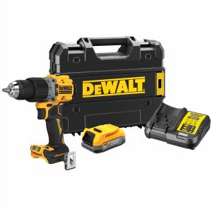 Ударная дрель-шуруповерт DEWALT DCD805E1T, 18 В, 2000 об/мин, 34000 уд/мин, с АКБ 1.7 Ач и ЗУ, в кейсе TSTAK (DCD805E1T-QW)