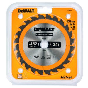 Диск пильный по дереву DEWALT CONSTRUCTION, 152х20х1.5 мм (DT1930-QZ)