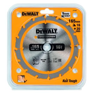 Диск пильный по дереву DEWALT CONSTRUCTION, 165х20х1 мм (DT1948-QZ)