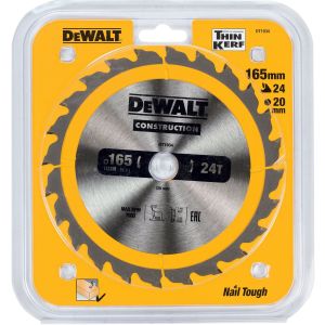 Диск пильный по дереву DEWALT CONSTRUCTION, 165х20х1.2 мм (DT1934-QZ)