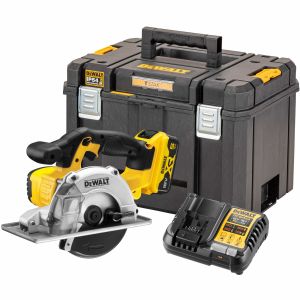 Аккумуляторная дисковая пила DEWALT DCS373P1T, 18 В, 140 мм, 3700 об/мин, с АКБ 5 Ач и ЗУ, в кейсе TSTAK (DCS373P1NT-XJ)