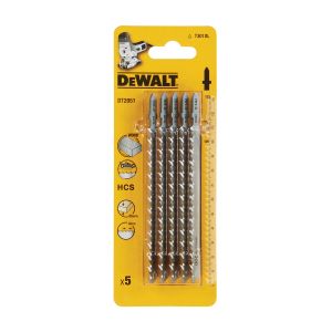 Пилка для лобзика DEWALT DT2051, по дереву из высокоуглеродистой стали, HCS, 132 x 100 x 4.0 x 85 мм, T301DL, 5 шт.
