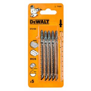 Пилка для лобзика по дереву из высокоуглеродистой стали DEWALT DT2164, HCS, 100 x 68 x 4.0 x 60 мм, T101D, 5 шт.