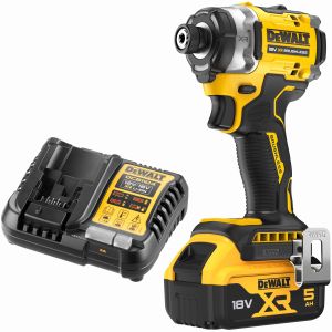 Аккумуляторный шуруповерт DEWALT DCF860P1, 18 В, 282 Нм, 4500 уд/мин, с АКБ 5 Ач и ЗУ (DCF860P1N-XJ)