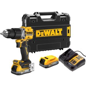 Аккумуляторная ударная дрель-шуруповерт DEWALT DCD805E2T, 18 В, 2000 об/мин, 34000 уд/мин, с 2 АКБ 1.7 Ач и ЗУ, в кейсе TSTAK (DCD805E2T-QW)
