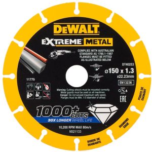 Диск алмазный DEWALT DT40253, по металлу, 150х22.23х1.3 мм, 1 шт. (DT40253-QZ)