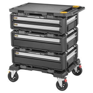 Модульная рабочая станция DEWALT TOUGHSYSTEM DXL DWST60510-1: 3 ящика для инструмента + рабочая поверхность, на колесной базе