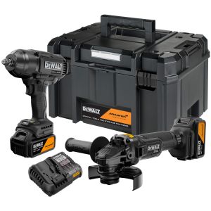 Аккумуляторный набор DEWALT McLaren Limited Edition DCK2225MP2T, 18 В: УШМ + гайковерт, с 2 АКБ 5 Ач и ЗУ, в кейсе TSTAK