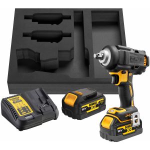 Аккумуляторный гайковерт DEWALT DCF891P2G, 18 В, 1084 Нм, 3250 уд/мин, с 2 АКБ 5 Ач и ЗУ, в чехле (DCF891P2G-QW)