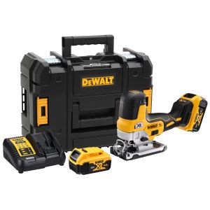 Аккумуляторный лобзик DEWALT DCS335P2, 18 В, 3200 ход/мин, 26 мм, с 2 АКБ 5 Ач и ЗУ, в кейсе TSTAK (DCS335P2-QW)
