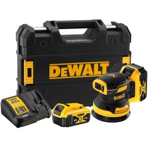 Аккумуляторная эксцентриковая шлифмашина DEWALT DCW210P2, 18 В, 125 мм, 12000 кол/мин, с 2 АКБ 5 Ач и ЗУ, в кейсе TSTAK