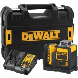 Аккумуляторный лазерный нивелир DEWALT DCE0811D1R, 12 В, красный луч, 20 м, с АКБ 2 Ач и ЗУ, в кейсе TSTAK (DCE0811D1R-QW)