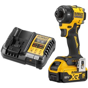 Аккумуляторный масляный шуруповерт DEWALT DCF870P1, 18 В, 56 Нм, 4200 уд/мин, с АКБ 5 Ач и ЗУ (DCF870P1N-XJ)