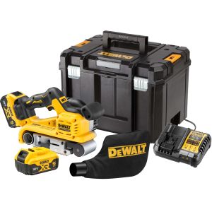 Аккумуляторная ленточная шлифмашина DEWALT DCW220P2, 18 В, 320 м/мин, с 2 АКБ 5 Ач и ЗУ, в кейсе TSTAK