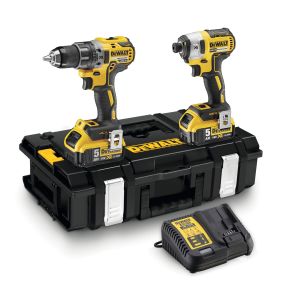 Аккумуляторный набор DEWALT DCK266P2, 18 В: ударная дрель-шуруповерт DCD796 + шуруповерт DCF887, 2 АКБ 5 Ач и ЗУ, в кейсе