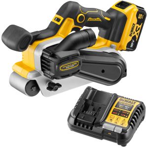Аккумуляторная ленточная шлифмашина DEWALT DCW220P1, 18 В, 320 м/мин, с АКБ 5 Ач и ЗУ