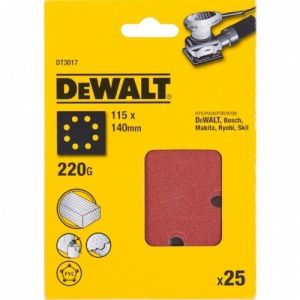 Шлифлисты перфорированные DEWALT DT3017, 115 x 140 мм, 220G, 25 шт.