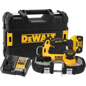 Аккумуляторная ручная ленточная пила DEWALT DCS377P1T, 18 В, 116 м/мин, с АКБ 5 Ач и ЗУ, в кейсе TSTAK (DCS377P1NT-XJ)