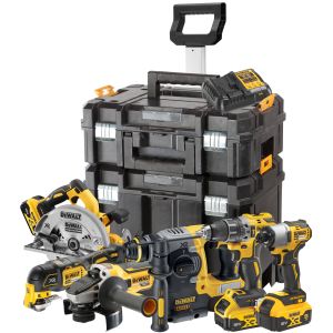 Аккумуляторный набор DEWALT DCK624P3T, 18 В: 6 инструментов, с 3 АКБ 5 Ач и ЗУ, в 2 кейсах TSTAK (DCK624P3T-QW)
