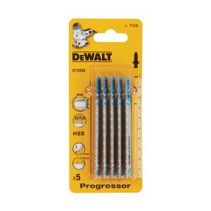 Пилка для лобзика DEWALT DT2058, по металлу HSS 100 x 74 x 1.2-2.6 x 10 мм, T123X, 5 шт.