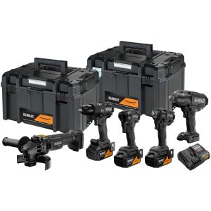 Аккумуляторный набор DEWALT McLaren Limited Edition DCK5222MP3T, 18 В: 5 инструментов, с 3 АКБ 5 Ач и ЗУ, в 2 кейсах TSTAK