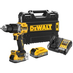 Ударная дрель-шуруповерт DEWALT DCD805S2T, 18 В, 2000 об/мин, 34000 уд/мин, с 2 АКБ 3.5 Ач и ЗУ, в кейсе TSTAK (DCD805S2T-QW)