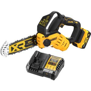Аккумуляторная цепная пила DEWALT DCMPS520P1, 18 В, 20 см, 8.6 м/с, с АКБ 5 Ач и ЗУ (DCMPS520P1N-XJ)