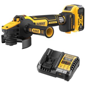 Аккумуляторная угловая шлифмашина DEWALT DCG409VSP1, 18/54 В, 125 мм, 9000 об/мин, с АКБ 5 Ач и ЗУ (DCG409VSP1N-XJ)