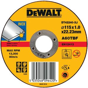 Диск отрезной DEWALT 115х22.23х1 мм (DT42240-XJ)