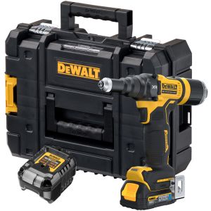 Аккумуляторный заклепочный пистолет DEWALT DCF403E1GT, 18 В, с АКБ 1.7 Ач и ЗУ, в кейсе TSTAK (DCF403E1GT-QW)