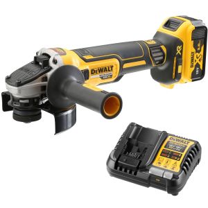 Аккумуляторная угловая шлифмашина DEWALT DCG405P1, 18 В, 125 мм, 9000 об/мин, с АКБ 5 Ач и ЗУ (DCG405P1N-XJ)