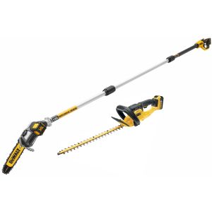 Аккумуляторный набор садовой техники DEWALT, 18 В: высоторез-сучкорез DCMPS567 + кусторез DCM563, с АКБ 5 Ач и ЗУ