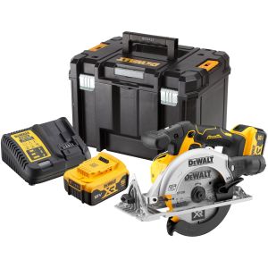 Аккумуляторная дисковая пила DEWALT DCS565P2, 18 В, 165 мм, 4950 об/мин, с 2 АКБ 5 Ач и ЗУ, в кейсе TSTAK (DCS565P2-QW)