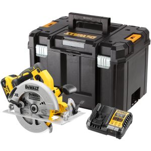 Аккумуляторная дисковая пила DEWALT DCS570P1T, 18 В, 184 мм, 5500 об/мин, с АКБ 5 Ач и ЗУ, в кейсе TSTAK (DCS570P1NT-XJ)