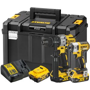 Аккумуляторный набор DEWALT DCK276P3T, 18 В: дрель-шуруповерт DCD796 + шуруповерт DCF887, с 3 АКБ 5 Ач и ЗУ, в кейсе TSTAK