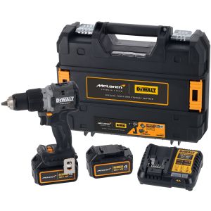Ударная дрель-шуруповерт DEWALT McLaren Limited Edition DCD85MM2T, 18 В, 2000 об/мин, с 2 АКБ 4 Ач и ЗУ, в кейсе TSTAK