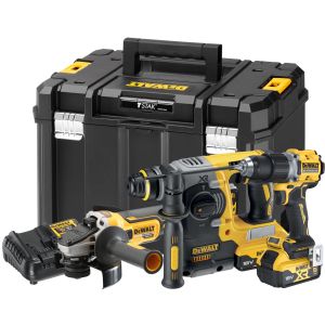 Аккумуляторный набор DEWALT DCK330P2T: дрель-шуруповерт DCD800 + УШМ DCG405 + перфоратор DCH273, с 2 АКБ 5 Ач и ЗУ в кейсе TSTAK